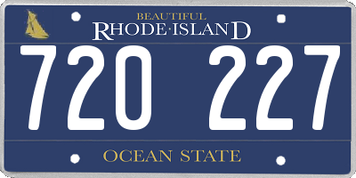RI license plate 720227