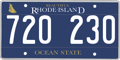 RI license plate 720230