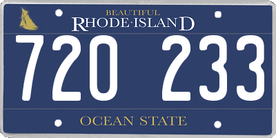 RI license plate 720233