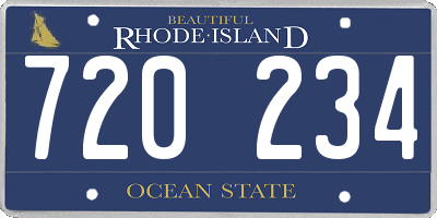 RI license plate 720234