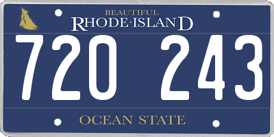 RI license plate 720243