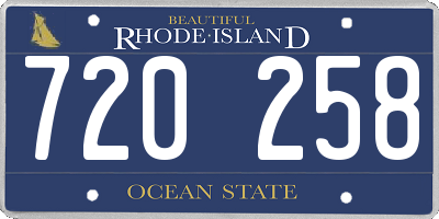 RI license plate 720258