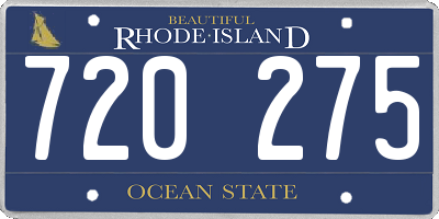 RI license plate 720275