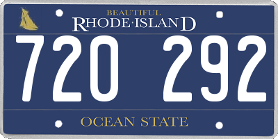 RI license plate 720292
