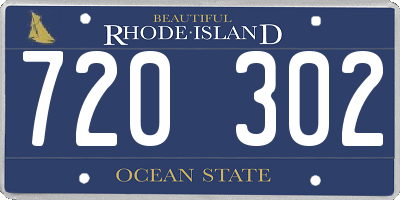 RI license plate 720302