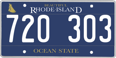 RI license plate 720303