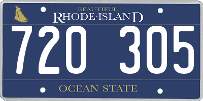 RI license plate 720305