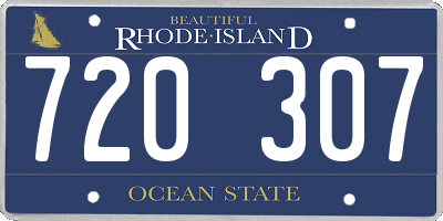 RI license plate 720307