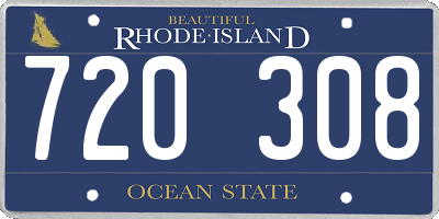 RI license plate 720308