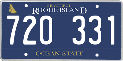 RI license plate 720331