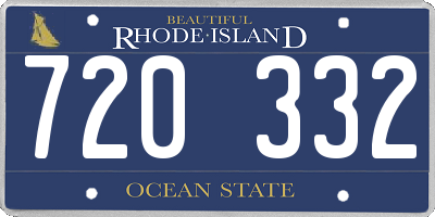 RI license plate 720332