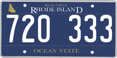 RI license plate 720333