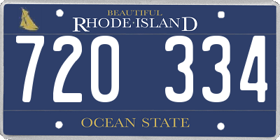RI license plate 720334
