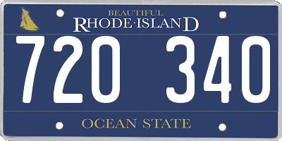 RI license plate 720340