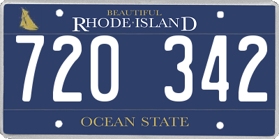 RI license plate 720342