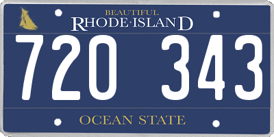 RI license plate 720343
