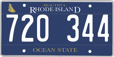 RI license plate 720344