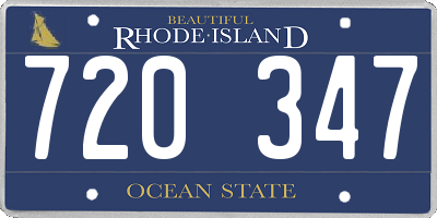 RI license plate 720347