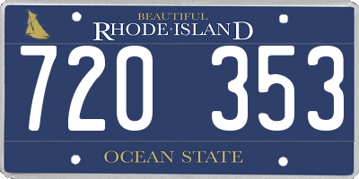 RI license plate 720353