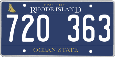 RI license plate 720363
