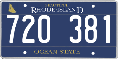 RI license plate 720381