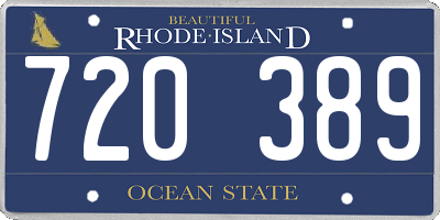 RI license plate 720389