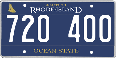 RI license plate 720400