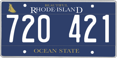 RI license plate 720421