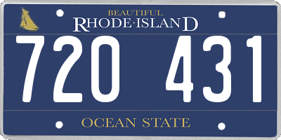 RI license plate 720431