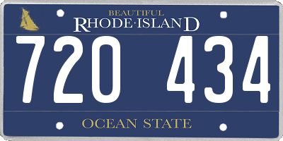 RI license plate 720434