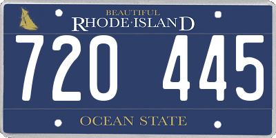 RI license plate 720445
