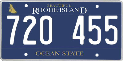 RI license plate 720455