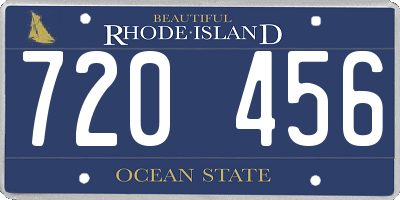 RI license plate 720456