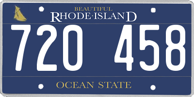RI license plate 720458