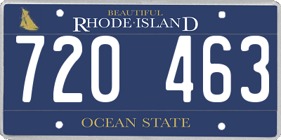 RI license plate 720463