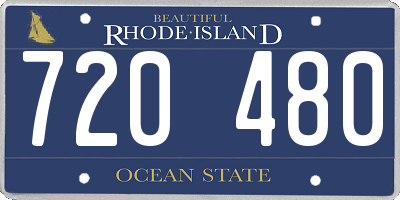 RI license plate 720480