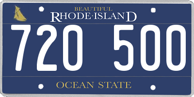 RI license plate 720500