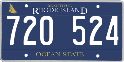 RI license plate 720524