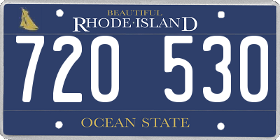 RI license plate 720530