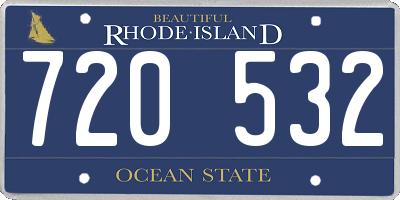 RI license plate 720532