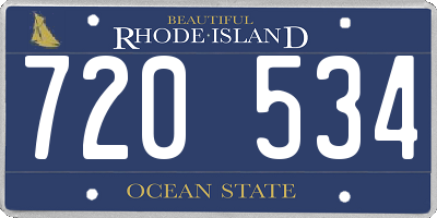 RI license plate 720534