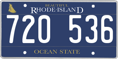 RI license plate 720536