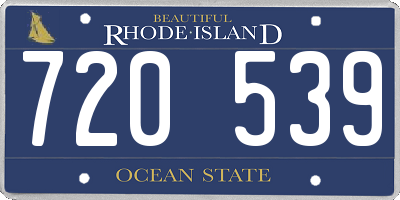 RI license plate 720539