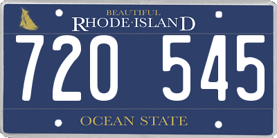 RI license plate 720545