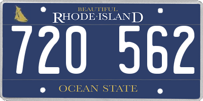 RI license plate 720562