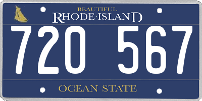 RI license plate 720567