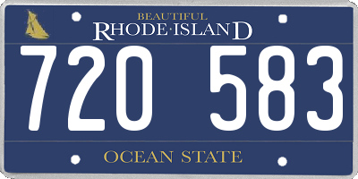 RI license plate 720583
