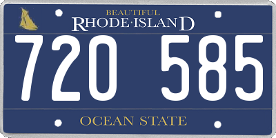 RI license plate 720585
