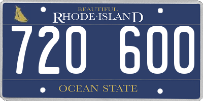 RI license plate 720600