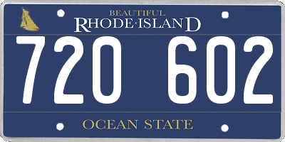 RI license plate 720602